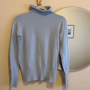 Light Blue Turtleneck Mock neck Sweater